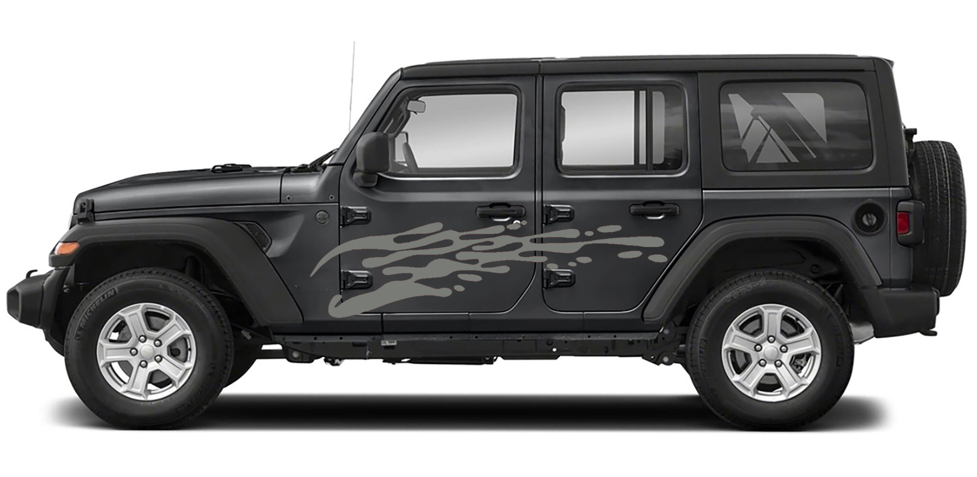 Side Drip Splash gray Graphics for jeep wrangler jl