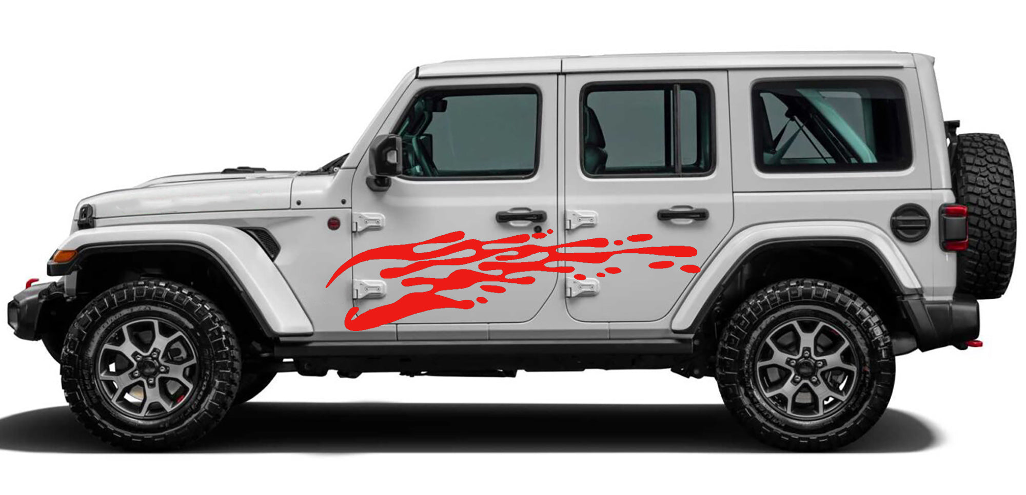 Side Drip Splash red Graphics for jeep wrangler jl