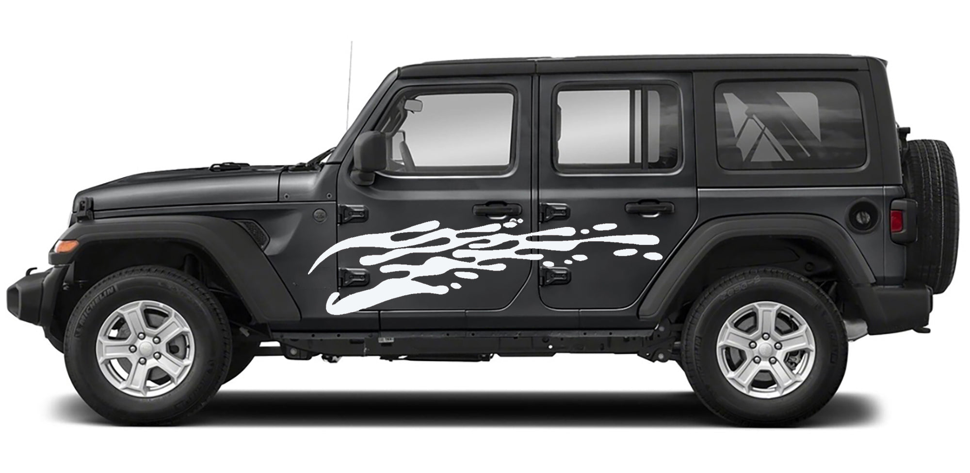 Side Drip Splash white Graphics for jeep wrangler jl