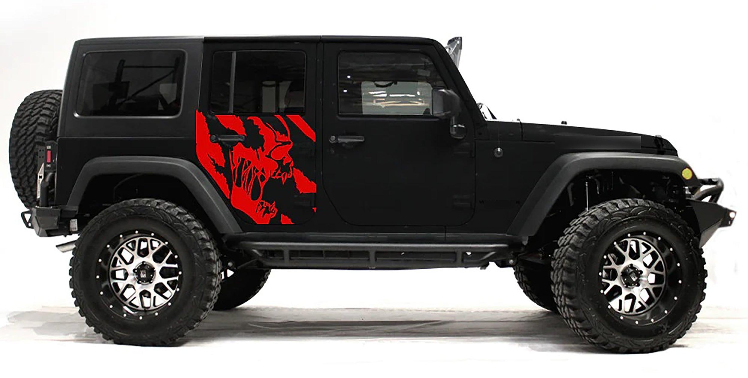 Jeep Wrangler JK (2007-2018) Custom Decals, Graphics and Stickers - BackDoor Skull Kit - Jkprostickers