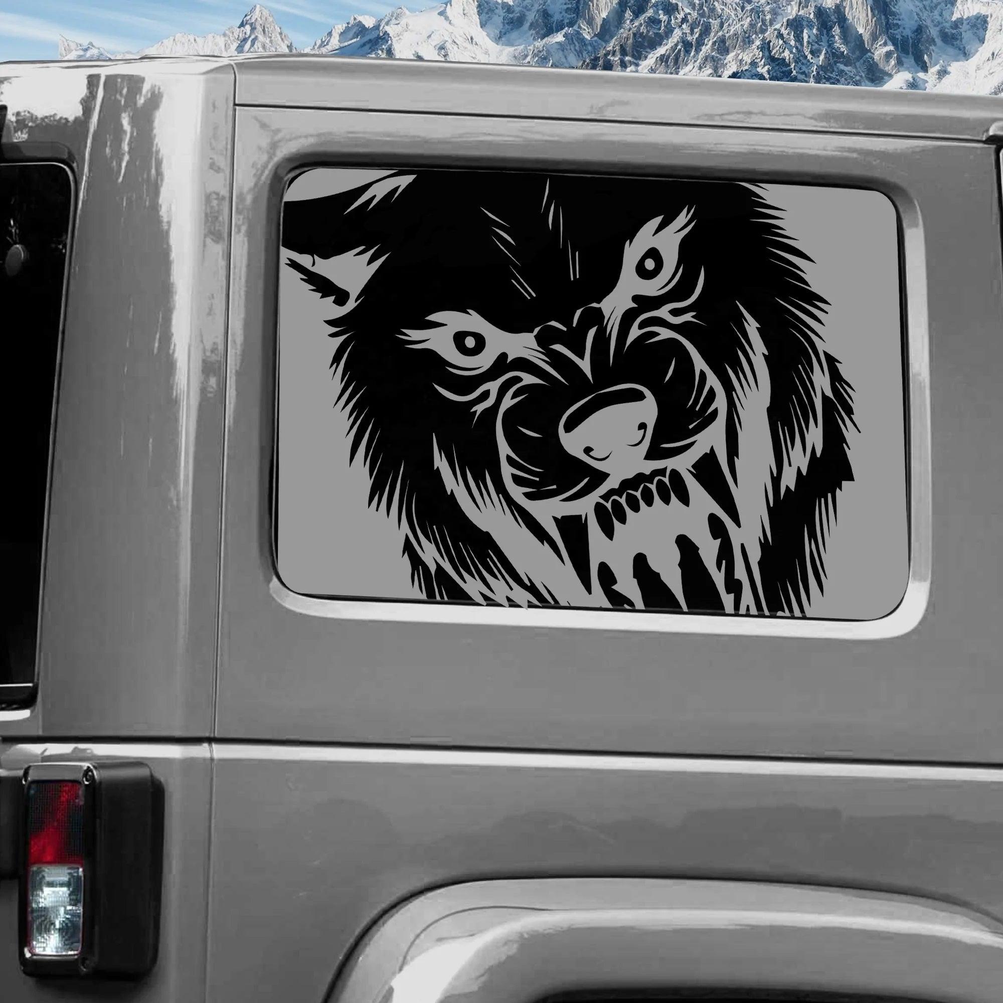 Jeep Wrangler JK (2011-2018) Custom Decals, Graphics and Stickers - Wolf Rear Window Kit - Jkprostickers