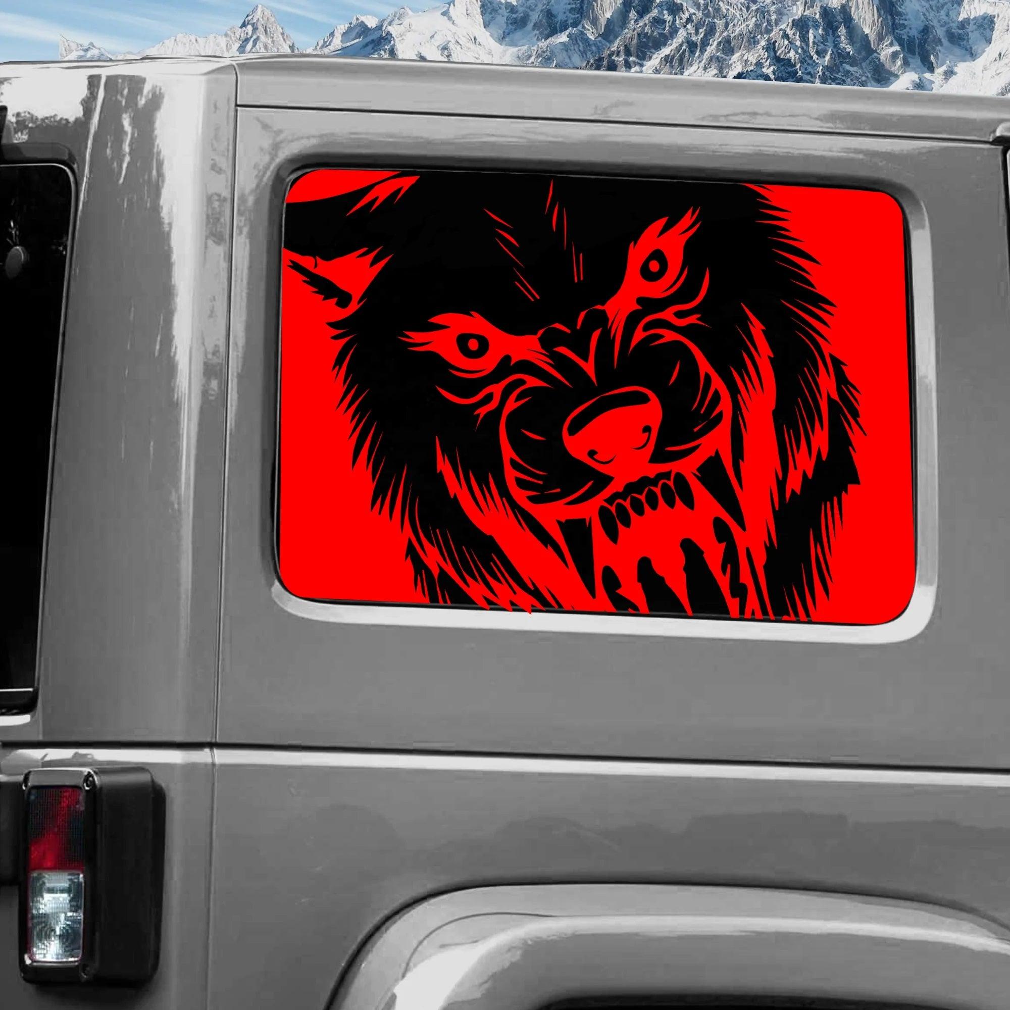 Jeep Wrangler JK (2011-2018) Custom Decals, Graphics and Stickers - Wolf Rear Window Kit - Jkprostickers