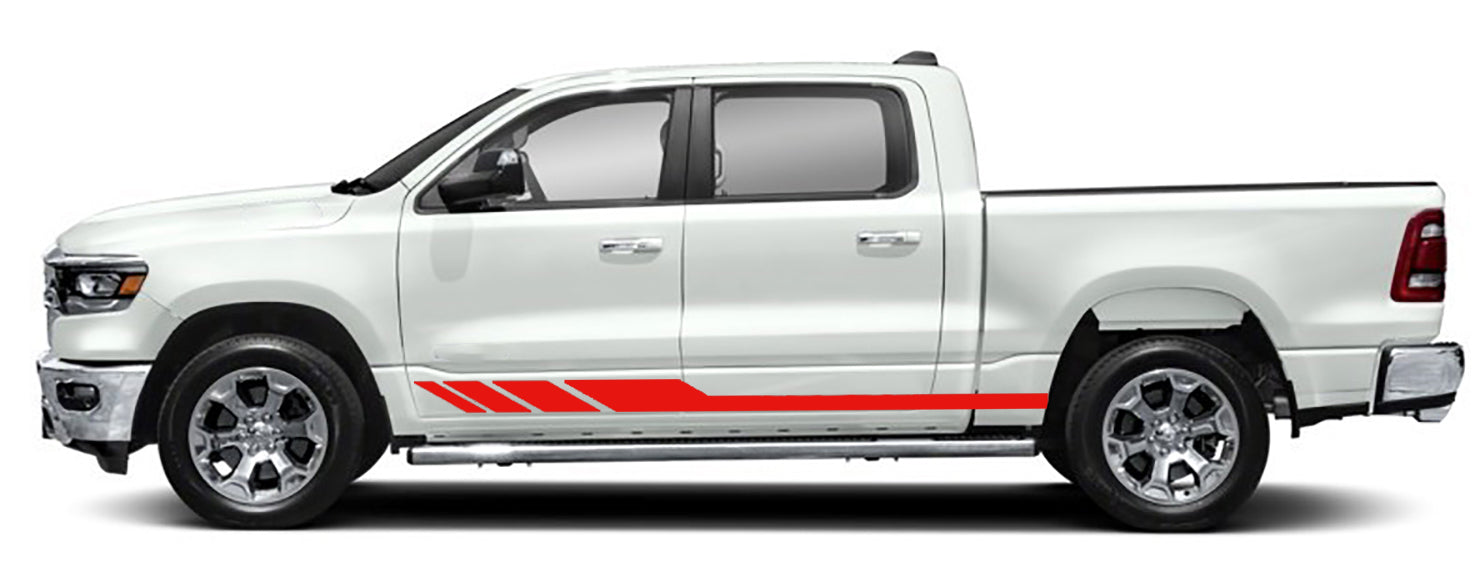 Dodge Ram Side Stripes Decals (Pair) : Vinyl Graphics Kit Fits (2019-2023)