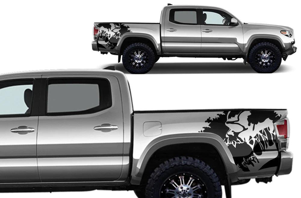 Toyota Tacoma Scream Bed Decals (Pair) : Vinyl Graphics Kit Fits (2016-2022)
