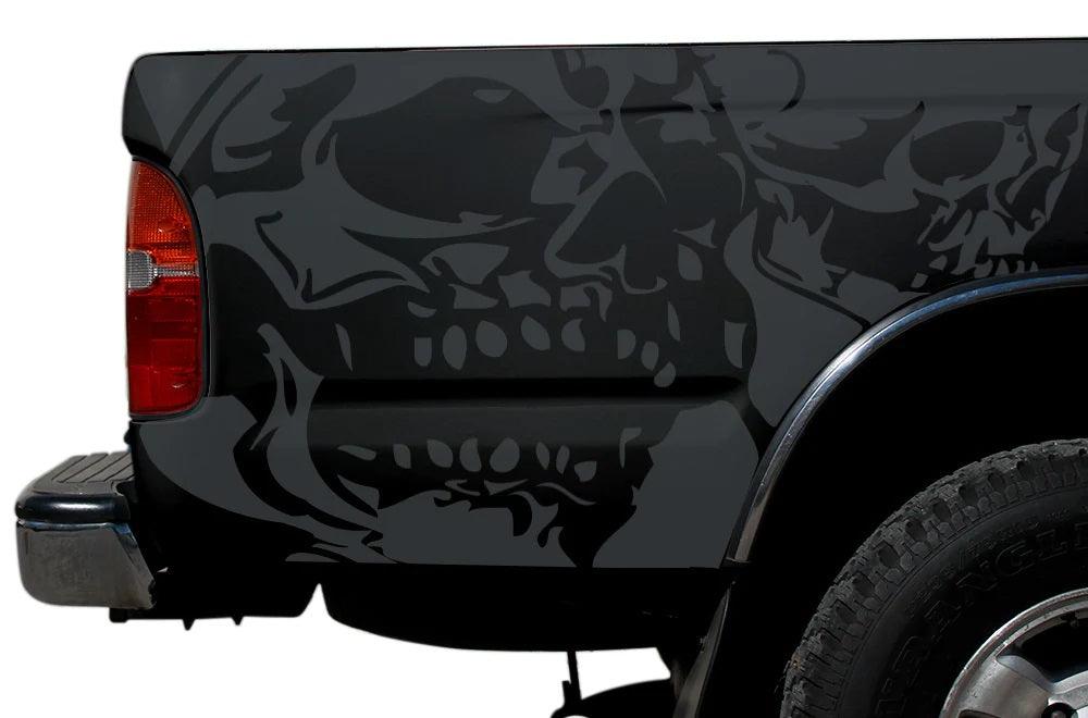 Toyota Tacoma (1995-2004) Custom Vinyl Decals, Graphics and Stickers - Double Skull Fender Kit - Jkprostickers