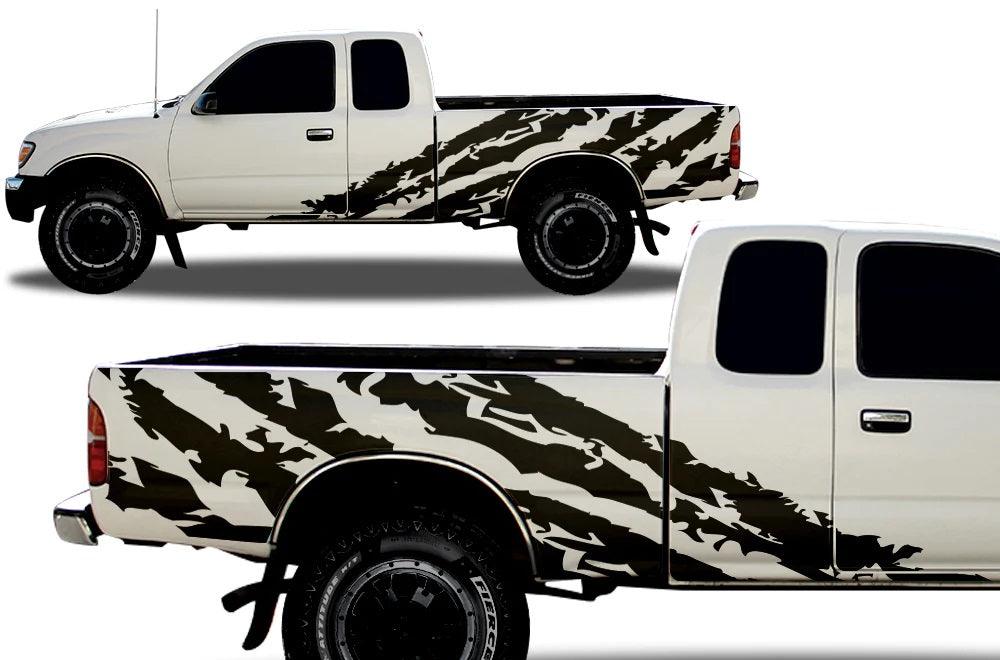 Toyota Tacoma Shredded Side Decals (Pair) : Vinyl Graphics Kit Fits (1995-2004)
