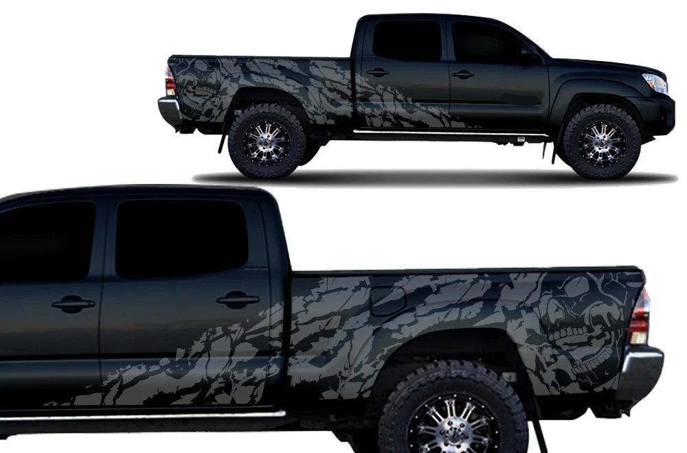 Toyota Tacoma 4Door Long Bed (2005-2015) Vinyl Graphics Decals and Stickers - Nightmare Wrap Kit - Jkprostickers