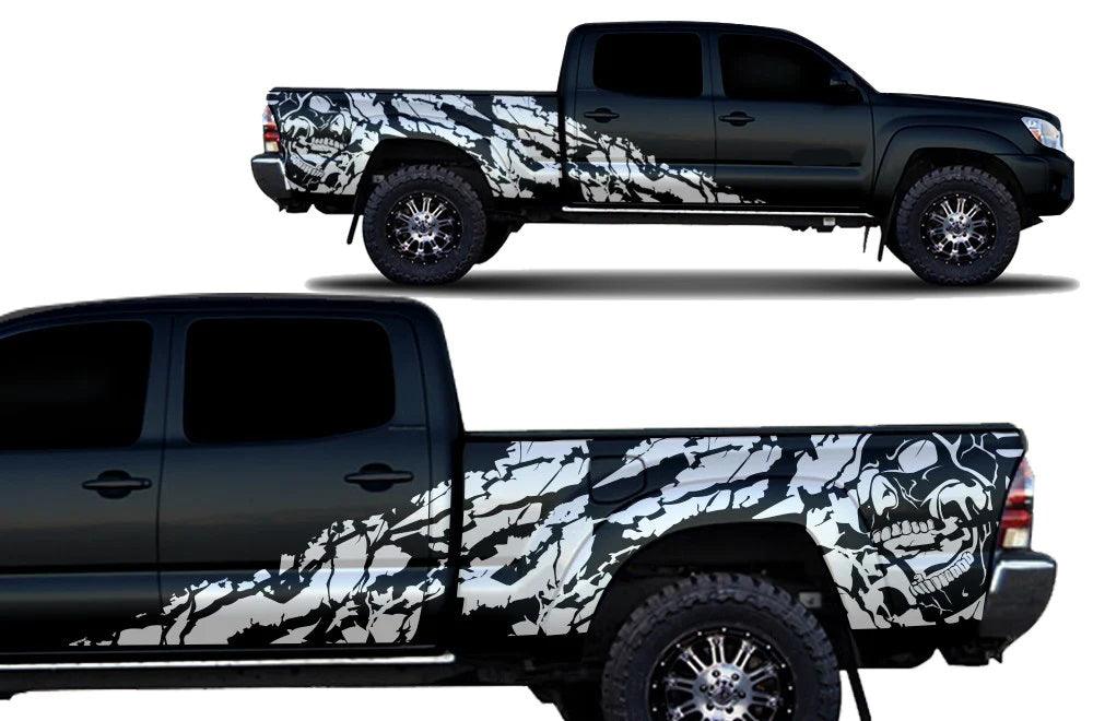Toyota Tacoma 4Door Long Bed (2005-2015) Vinyl Graphics Decals and Stickers - Nightmare Wrap Kit - Jkprostickers