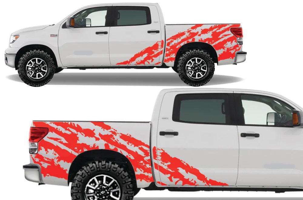 Toyota Tundra Crew Cab (2007-2013) Auto Vinyl Graphics Decals and Stickers - Shred Bed Kit - Jkprostickers