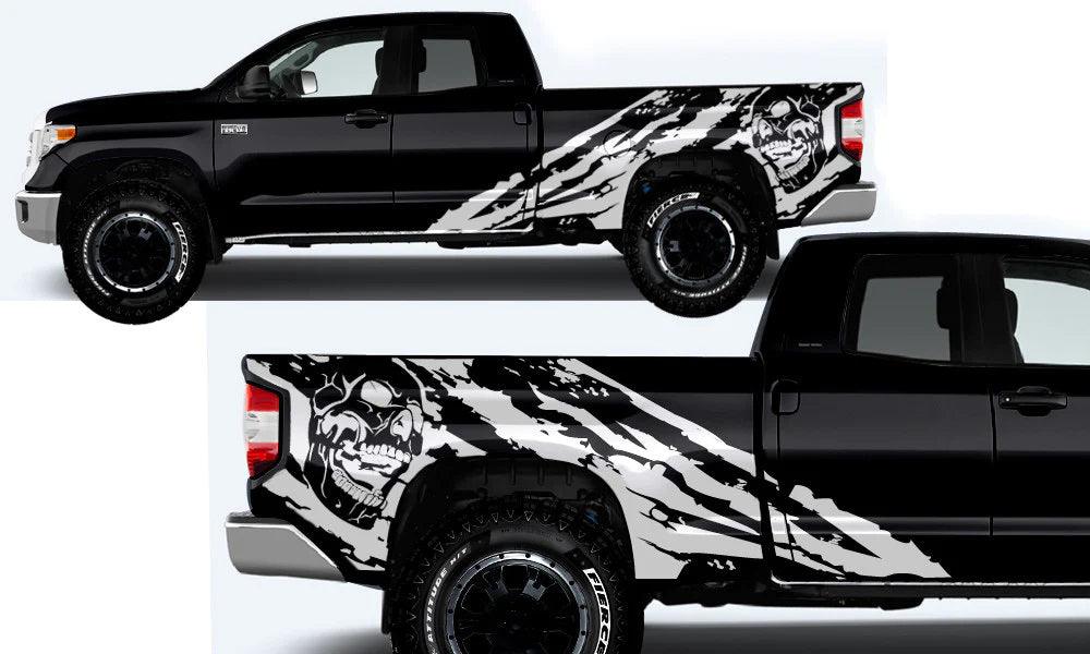 Toyota Tundra Double Cab (2014-2021) Auto Vinyl Graphics Decals and Stickers - Nightmare Decal Kit - Jkprostickers