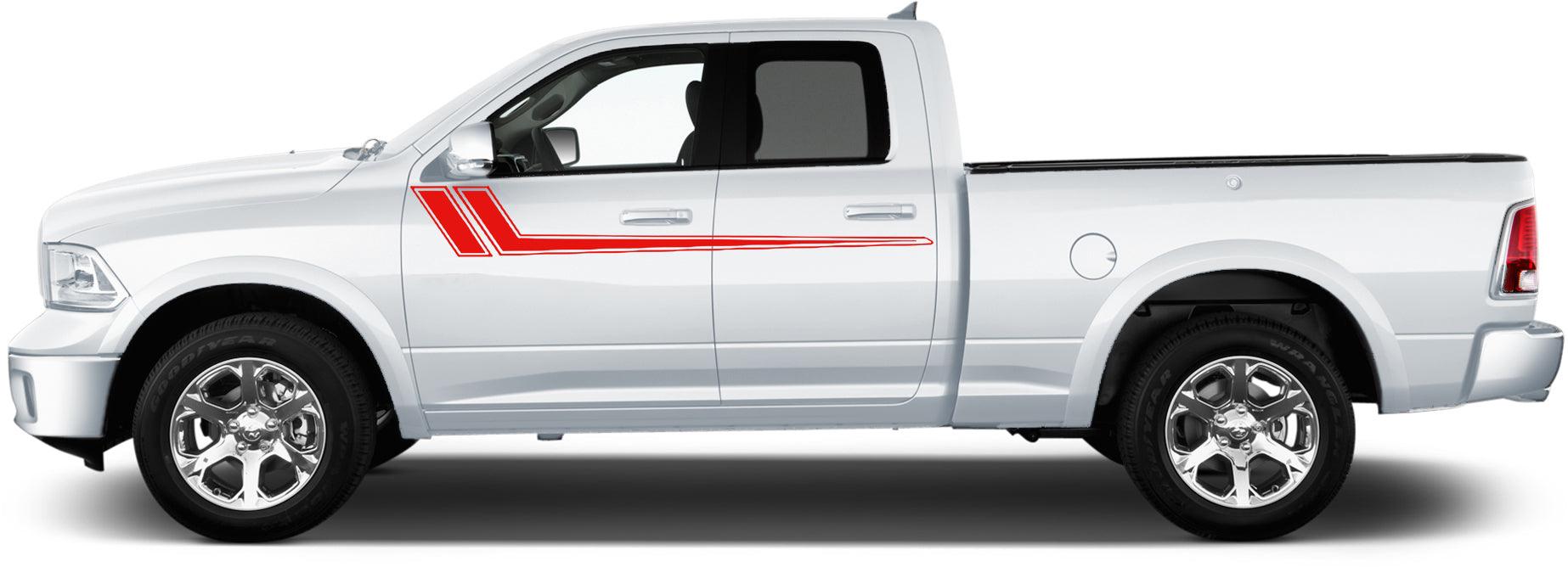 Dodge Ram 1500/2500/3500 (2009-2018) Custom Vinyl Decals, Graphics and Stickers - Upper Door Stripes (Pair) - Jkprostickers